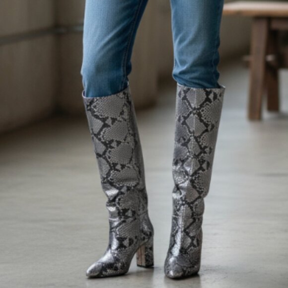 NEW Jessica Simpson Women's Mistia Over-The-Knee Boots In  Chrome Snake - Picture 3 of 12